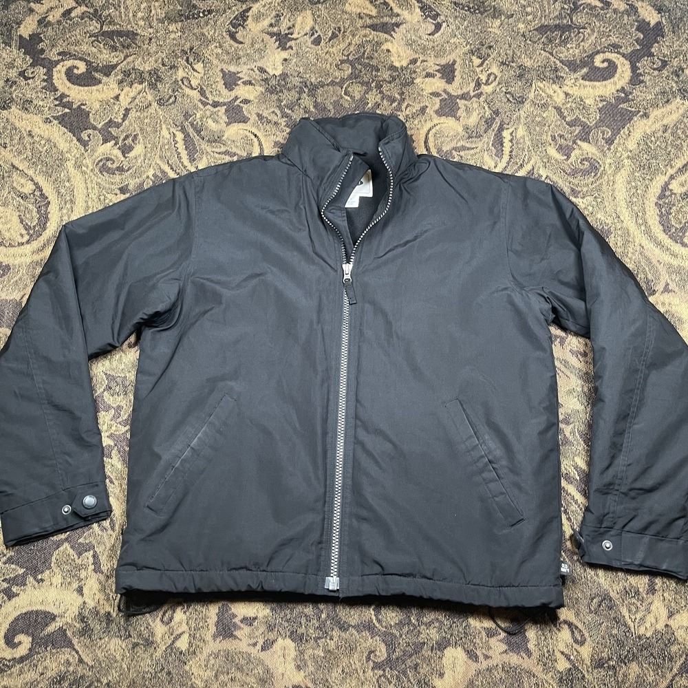Vtg Y2K Old Navy Black Zip Up Lined Windbreaker Jacket Mens Size Small